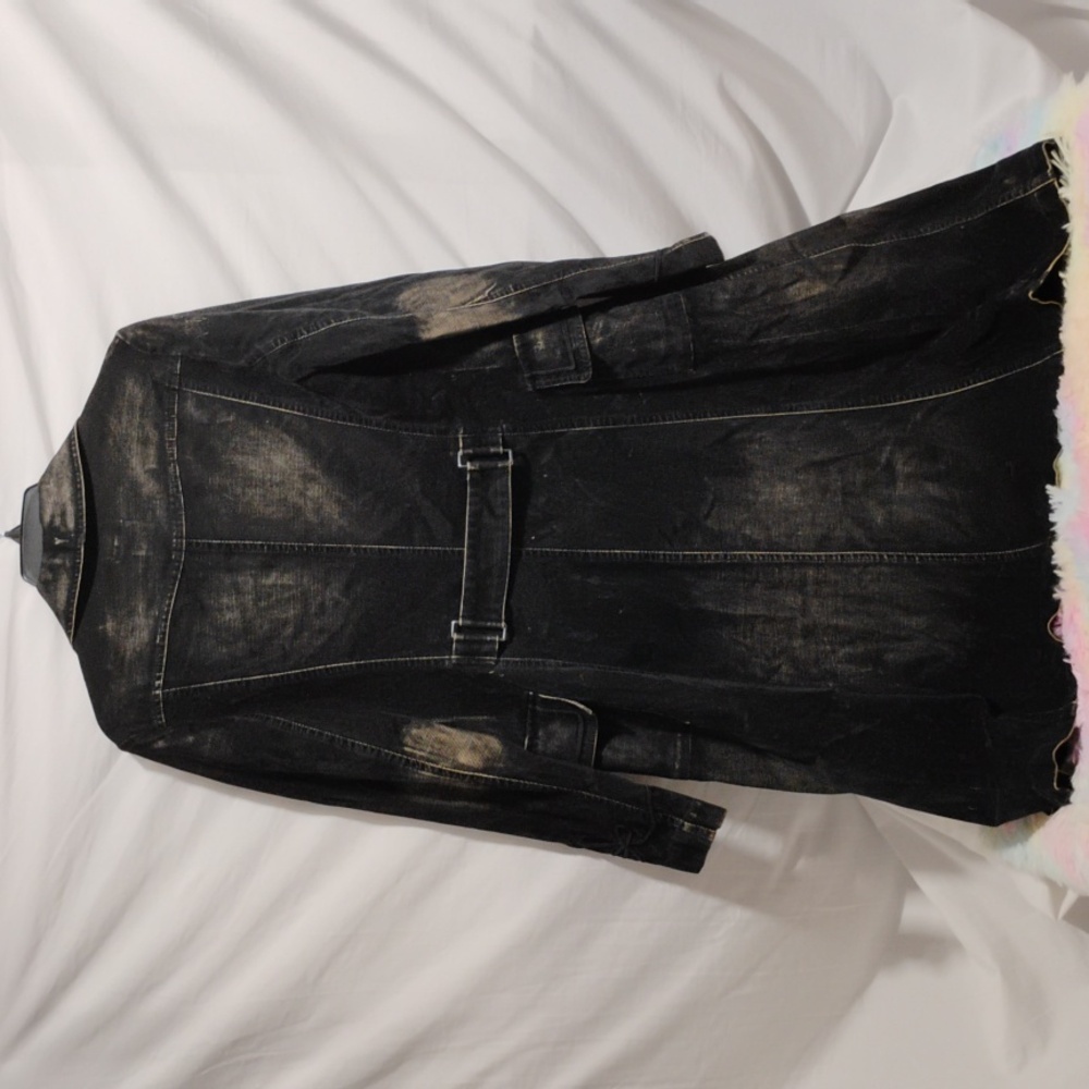 (X-63) SALE! RARE! Biscote Long Factory Distressed Jacket Sz.1 (No Buttons) - Picture 8 of 16